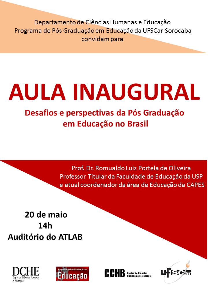 DCHE realiza aula inaugural com Prof. Dr. Romualdo Portela: "Desafios e perspectivas da Pós-Graduação em Educação no Brasil